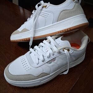 Charly White and Tan Men's Sneakers